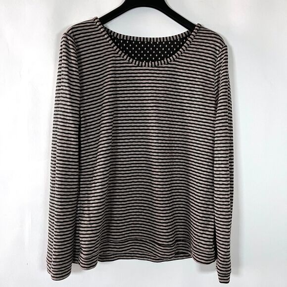 Soma Reversible Double Knit Pajamas Large 2 in 1 Shorts Long Sleeve Pink Gray - Picture 15 of 16